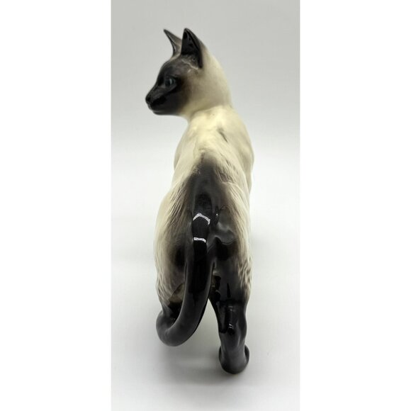 Vintage Beswick England Standing Cream Black Siamese Cat Figurine 6” - Picture 2 of 6